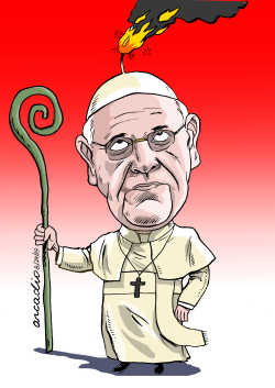 POPE IN DANGER/PAPA EN PELIGRO by Arcadio Esquivel
