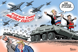 RUSSIA-CHINA MILITARY DRILL by Paresh Nath