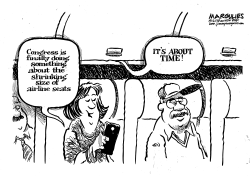 AIRLINE SEATS GETTING SMALLER by Jimmy Margulies