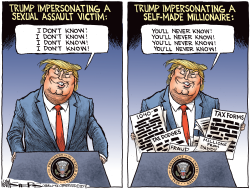 TRUMP MOCKING BLASEY FORD by Kevin Siers