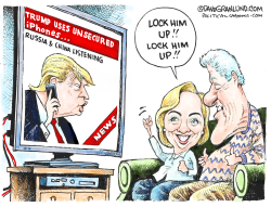 TRUMP USING UNSECURE IPHONES by Dave Granlund