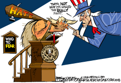 TRUMP BULLY PULPIT by David Fitzsimmons
