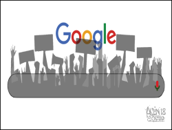 GOOGLE EMPLOYEES PROTEST by Terry Mosher