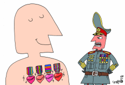 HUMAN VALUES VS MILITARY MEDALS by Stephane Peray