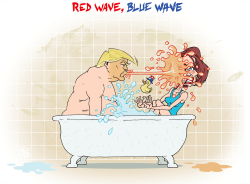 BLUE WAVE RED WAVE by NEMØ