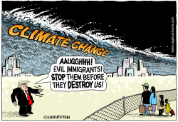 EVIL IMMIGRANTS VS CLIMATE CHANGE by Monte Wolverton