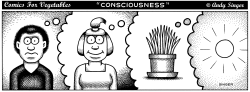 COMICS FOR VEGES ON CONSCIOUSNESS by Andy Singer