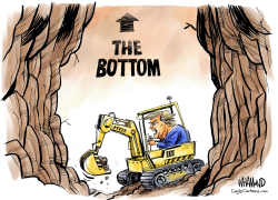 TRUMP RACE TO THE BOTTOM by Dave Whamond
