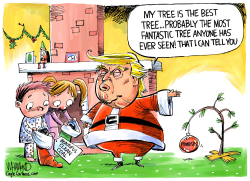 TRUMP AND THE CHARLIE BROWN CHRISTMAS TREE by Dave Whamond