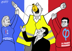 YELLOW VESTS RIGHT LEFT MIDDLE by Rainer Hachfeld