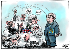 THERESA MAY AND BREXIT FIGHT by Jos Collignon