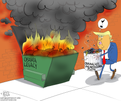 OBAMA DUMPSTER FIRE by Gary McCoy