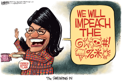 TLAIB SWEARING IN by Rick McKee