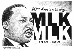 MLK 90TH BIRTHDAY ANNIVERSARY by Dave Granlund