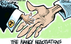 THE NANCY PELOSI NEGOTIATIONS by Milt Priggee