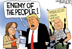 TRUMP IGNORES REAL ENEMY OF THE PEOPLE by Jeff Darcy