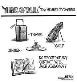 THINGS OF VALUE TO A MEMBER OF CONGRESS by R.J. Matson