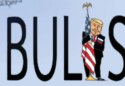 TRUMP FLAG HUGGING AND CURSING by Jeff Darcy