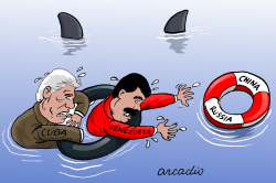 CUBA AND VENEZUELA SINKING by Arcadio Esquivel