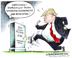 TRUMP AT MCCAIN GRAVE by Dave Granlund