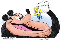 MICKEY MOUSE EATS HOMER SIMPSON by Daryl Cagle