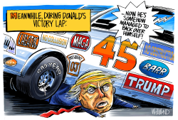 TRUMP'S VICTORY LAP by Dave Whamond