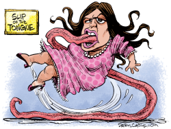 SARAH SANDERS SLIP OF THE TONGUE by Daryl Cagle