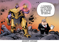 BARR AND THANOS by Nate Beeler