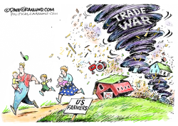 TRADE WAR AND US FARMERS by Dave Granlund
