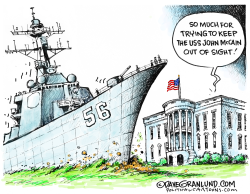 WHITE HOUSE AND USS JOHN MCCAIN by Dave Granlund