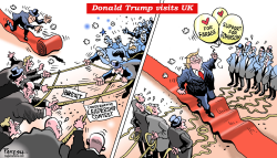 Trump visits UK by Paresh Nath