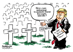 TRUMP DDAY VISIT by Jimmy Margulies