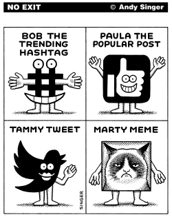 BOB THE TRENDING HASHTAG by Andy Singer