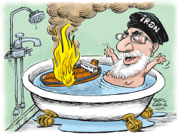 IRAN TANKER AND BATHTUB by Daryl Cagle