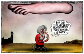 THERESA MAY REQUESTS DIVINE GUIDANCE by Brian Adcock