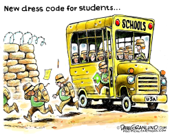 STUDENT DRESS CODE AND GUN DANGER by Dave Granlund