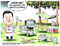 LABOR DAY AND CHINA MADE by Dave Granlund