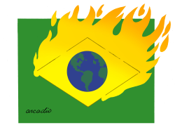 FIRE IN THE AMAZON FIRE IN THE WORLD by Arcadio Esquivel