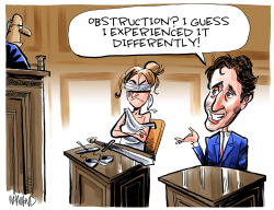 TRUDEAU OBSTRUCTION by Dave Whamond