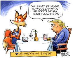 THE FOX NEWS TRUMP HONEYMOON IS OVER by Dave Whamond