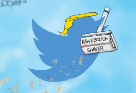 TWITTER TRUMP SHAVES HAWK BOLTON FROM STAFF by Jeff Darcy