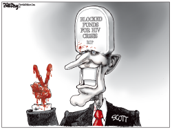 SCOTT BLOCKS HIV FUNDS by Bill Day