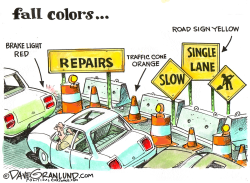 FALL COLORS AND ROAD REPAIRS by Dave Granlund