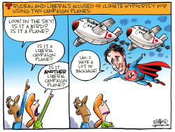 TRUDEAU IS CAPTAIN CLIMATE OR CAPTAIN HYPOCRISY by Dave Whamond