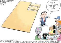 LOCAL IMMIGRANTS WELCOME by Pat Bagley