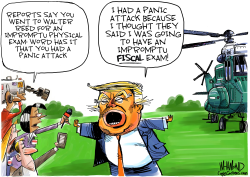 TRUMP GETS PHYSICAL by Dave Whamond