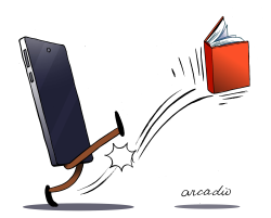 Cellphone vrs Book by Arcadio Esquivel