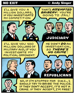 TRUMP ATTEMPTED BRIBERY by Andy Singer