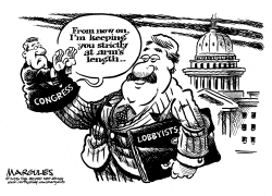 CONGRESS KEEPS LOBBYISTS AT ARMS LENGTH by Jimmy Margulies
