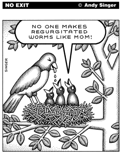 REGURGITATED WORMS by Andy Singer